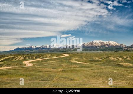 Wind River Range, Sageburst Steppe, Lander Cutoff Road (CR 132), nach Continental Divide, Wyoming, USA Stockfoto