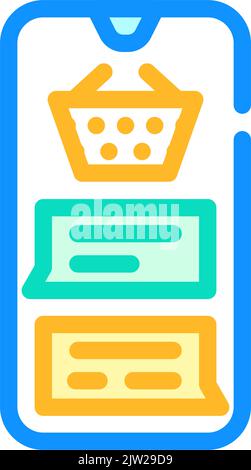 Darstellung der Symbole für den Support von Sales-Chats Stock Vektor