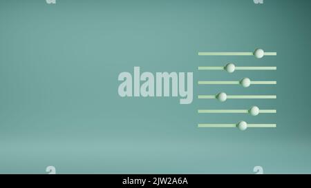 Zeitleiste Unterschied Folie 3D Rendering. Social Media Post Design für Business Concept. Stockfoto