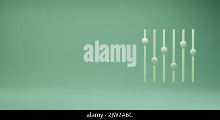 Zeitleiste Unterschied Folie 3D Rendering. Social Media Post Design für Business Concept. Stockfoto