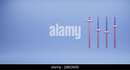 Zeitleiste Unterschied Folie 3D Rendering. Social Media Post Design für das Geschäftskonzept. Stockfoto