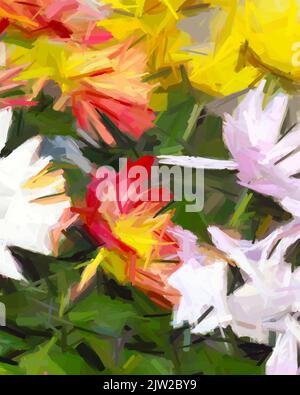 Expressive Pinselstriche floralen Hintergrund, Vektor abstrakte Kunst Stockfoto