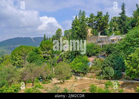 Blick auf das alte Dorf ein Karem, Israel. Stockfoto