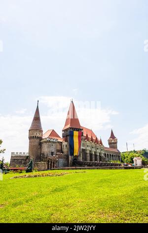 Corvin Castle, oder Hunyad Castle ist eine gotische Burg in Siebenbürgen, Rumänien Stockfoto