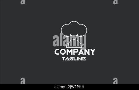 Logo-Vorlage für den minimalen Restaurantkoch Stock Vektor