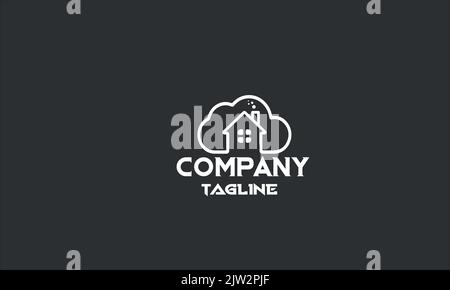 Minimale Vorlage für das Logo von Real Estate Cloud Home Stock Vektor