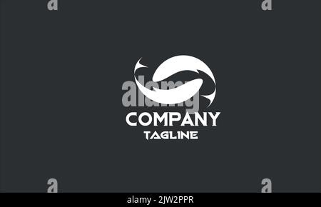 Vorlage mit minimalem Fischlogo Stock Vektor
