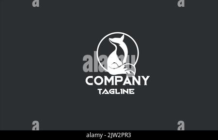 Vorlage mit minimalem Fuchs-Logo Stock Vektor