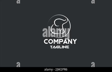 Vorlage mit minimalem Elefantenlogo Stock Vektor