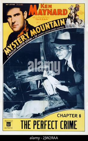 Mystery Mountain (Maskottchen, 1934). Vintage Filmplakat - 'Kapitel 6 - das perfekte Verbrechen.' Ken Maynard Stockfoto