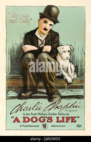 A Dog's Life (First National, 1918) Charlie Chaplin Filmposter Stockfoto