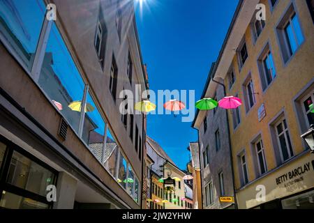 KONSTANZ : farbige Regenschirme Stockfoto