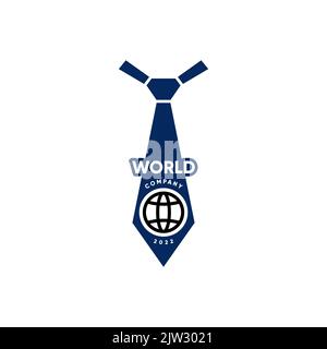 Krawatte Mit Globe Icon Für World Company Logo Vector Design Stock Vektor