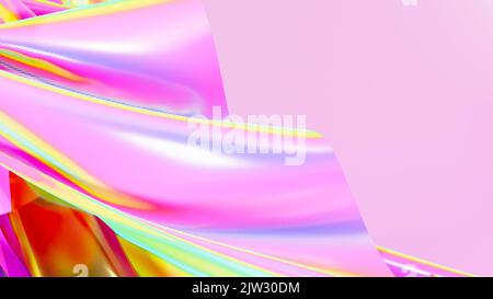 3D Rendering, Abstract Gradient holographisch irisierenden Hintergrund, Wallpaper, Display, Bildschirm, Monitor Stockfoto
