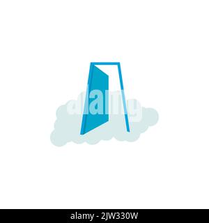 Tür-Symbol im trendigen flachen Stil, offenes Tür-Symbol für Ihre Website-Design, Logo, Vektor-Illustration Stock Vektor