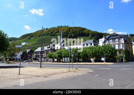 Dorf Ürzig im Moseltal Stockfoto