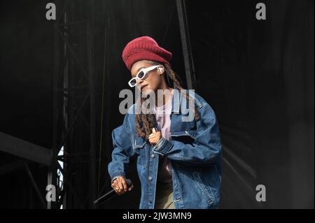 LITTLE SIMZ tritt am 28.. August 2022 beim Connect Festival im Royal Highland Centre Edinburgh auf Stockfoto