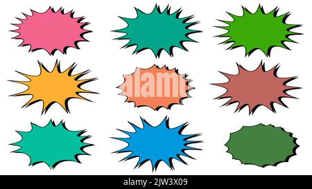 Cartoon Ballon Comic Blase, Rede Banner Skizze Boom Chat Humor Stock Vektor