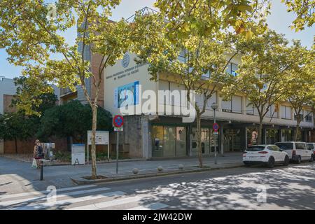 VILANOVA i LA GELDRU, SPANIEN-August 29,2022: Höhere Polytechnische Hochschule für Ingenieurwesen von Vilanova i la Geldru. Katalonien Stockfoto