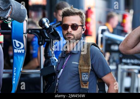 Canal+ TV bei der Arbeit während der Formel 1 Heineken Dutch Grand Prix 2022, 15. Runde der FIA Formel 1 Weltmeisterschaft 2022 vom 2. Bis 4. September 2022 auf dem Zandvoort Circuit, in den Niederlanden, Belgien - Foto Florent Gooden / DPPI Stockfoto