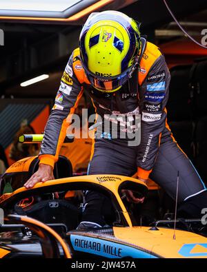 NORRIS Lando (gbr), McLaren F1 Team MCL36, Portrait während der Formel 1 Heineken Dutch Grand Prix 2022, 15. Lauf der FIA Formel 1 Weltmeisterschaft 2022 vom 2. Bis 4. September 2022 auf dem Zandvoort Circuit, in den Niederlanden, Belgien - Foto Florent Gooden / DPPI Stockfoto