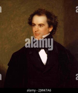 Der Romancier Nathaniel Hawthorne, ein lebenslanger Freund von Pierce, schrieb die Biografie The Life of Franklin Pierce zur Unterstützung des Präsidentschaftswahlkampfs von Pierce 1852 Stockfoto