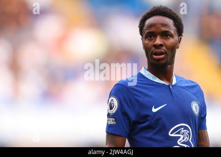 3.. September 2022; Stamford Bridge, Chelsea, London, England: Premier League Football, Chelsea gegen West Ham: Raheem Sterling von Chelsea Stockfoto