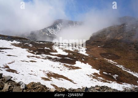 Endzeit des Winters in der Seidenstraße Sikkim Stockfoto