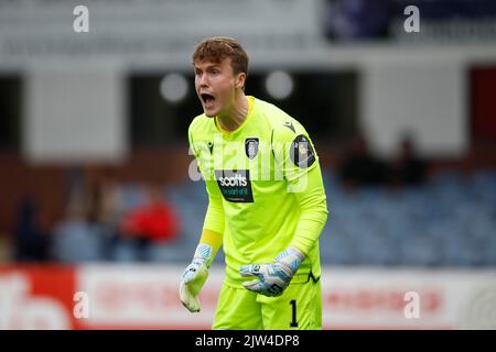 3.. September 2022; Dens Park, Dundee, Schottland: Scottish Championship Football, Dundee versus Queens Park; Calum Ferrie of Queens Park Credit: Action Plus Sports Images/Alamy Live News Stockfoto