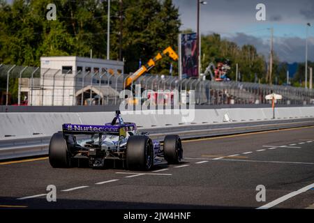 Portland, OR, USA. 3. September 2022. TAKUMA SATO (51) aus Tokio, Japan, kommt während eines Trainings für den Grand Prix von Portland auf dem Portland International Raceway in Portland OR auf die Boxengasse. (Bild: © Walter G. Arce Sr./ZUMA Press Wire) Stockfoto