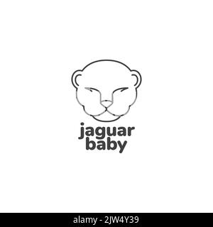 Gesicht Baby jaguar Logo Design Stock Vektor