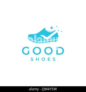 Schuhe Reiniger Service Logo Design Stock Vektor