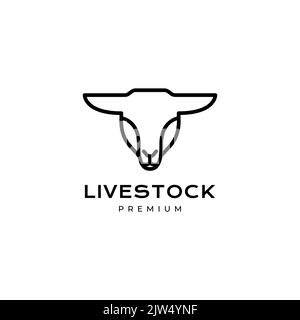 Minimalistisches Design mit geometrischem Kopf und Ziegenlogo Stock Vektor