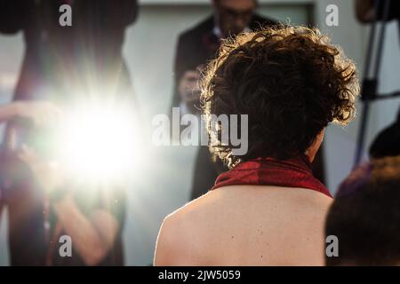 Timothee Chalamet nimmt am 02. September 79. 2022 in Venedig, Italien, am roten Teppich „Bones and All“ Teil. ©Foto Stockfoto