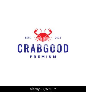 Köstliche Krabben Meeresfrüchte minimales Logo Design Stock Vektor