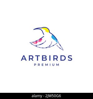 colibri Vogel abstraktes Logo Design Stock Vektor