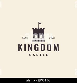 kingdom Gate Castle Hipster Logo-Design Stock Vektor