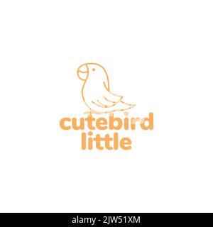 Little Lovebird Lines Art Logo Design Stock Vektor