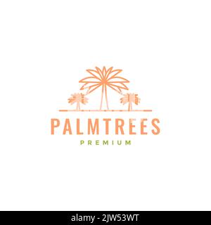 Palmenlinien Logo Design Vektor Stock Vektor