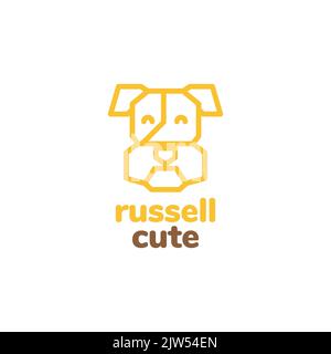 Head russell Terrier Hund niedlich Logo Stock Vektor