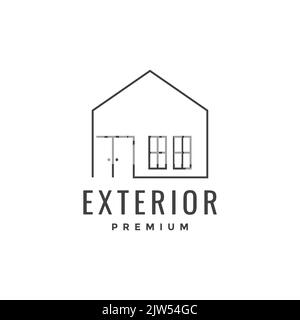 Minimalistisches Design mit Logo im Außenbereich des Hauses Stock Vektor