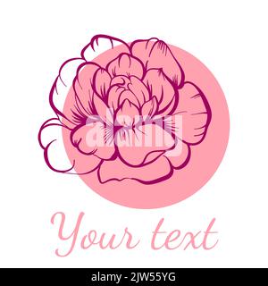 Rose Logo Blume Vektor Symbol Illustration. Abstraktes Blumensymbol und Logo in Pastellfarben. Kann für Blumengeschäft, Schönheitssalon, Spa oder Yoga-Stu verwendet werden Stock Vektor