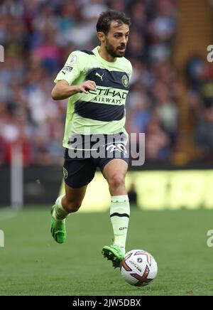 Birmingham, England, 3.. September 2022. Bernardo Silva aus Manchester City während des Spiels in der Premier League in Villa Park, Birmingham. Bildnachweis sollte lauten: Darren Staples / Sportimage Stockfoto