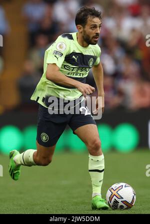 Birmingham, England, 3.. September 2022. Bernardo Silva aus Manchester City während des Spiels in der Premier League in Villa Park, Birmingham. Bildnachweis sollte lauten: Darren Staples / Sportimage Stockfoto