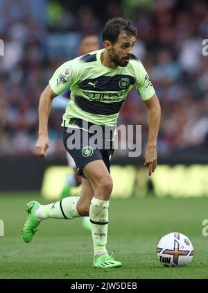 Birmingham, England, 3.. September 2022. Bernardo Silva aus Manchester City während des Spiels in der Premier League in Villa Park, Birmingham. Bildnachweis sollte lauten: Darren Staples / Sportimage Stockfoto