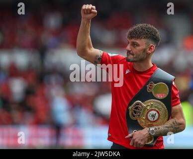 Nottingham, Großbritannien. 03. September 2022. Leigh Wood Boxer läuft während des Premier League Spiels Nottingham Forest gegen Bournemouth auf dem City Ground, Nottingham, Großbritannien, 3.. September 2022 (Foto von Gareth Evans/News Images) in Nottingham, Großbritannien am 9/3/2022. (Foto von Gareth Evans/News Images/Sipa USA) Quelle: SIPA USA/Alamy Live News Stockfoto