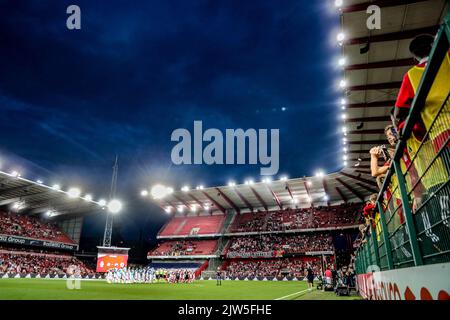 Die Abbildung zeigt ein Fußballspiel zwischen Standard de Liege und KV Oostende, Samstag, 03. September 2022 in Liege, am 7. Tag der ersten Division der belgischen Meisterschaft 2022-2023 in der „Jupiler Pro League“. BELGA FOTO BRUNO FAHY Stockfoto