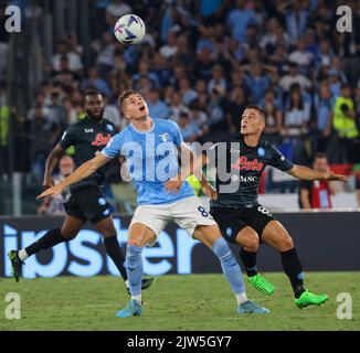 Rom, Latium, Italien. 9.. Februar 2016. Während des italienischen Serie-A-Fußballmatches SS Lazio gegen SSC Napoli am 03. September 2022 im Olympiastadion in Rom.im Bild: Toma Basic von SS Lazio (Bildnachweis: © Fabio Sasso/ZUMA Press Wire) Stockfoto