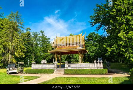 Siamesischer Tempel Thai-Sala im Public Park in Bad Homburg vor der Hoehe, Taunus, Hessen, Deutschland Stockfoto