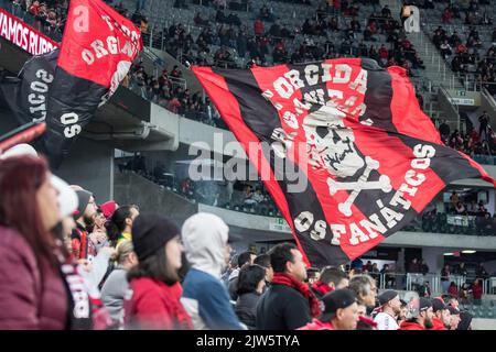 Curitiba, Brasilien. 03. September 2022. PR - Curitiba - 09/03/2022 - BRASILIANER A 2022, ATHLETICO PR X FLUMINENSE - Athletico-PR-Fans bei einem Spiel gegen Fluminense im Stadion Arena da Baixada um die brasilianische Meisterschaft A 2022. Foto: Robson Mafra/AGIF/Sipa USA Quelle: SIPA USA/Alamy Live News Stockfoto